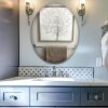 Oval 36 x 24 Inch Beveled Frameless Wall Mirror for Bathroom & Living Room
