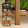 Natural Wood Bookcase Plant Stand Shelving Rack Holds Up to 9 Planters