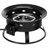 Portable Outdoor Black Metal Propane Fire Pit with Cover & Carry Kit