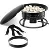 Portable Outdoor Black Metal Propane Fire Pit with Cover & Carry Kit