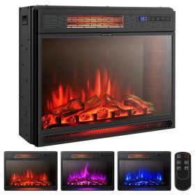 25-Inch Recessed Electric Fireplace Heater with 3 Flame Colors