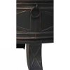 Round Steel Outdoor Fire Pit with Cover and Poker in Bronze