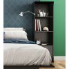 Modern Bookcase with 3 Shelves and Bottom Door Storage in Black