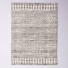 8 Ft x 10 Ft Grey Ivory Chevron Stripe Geometric Boho Style Area Rug