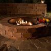 Round Concrete Block Stone Fire Pit Kit with Cooking Grill Grate