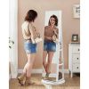 White Jewelry Cabinet Armoire with Freestanding Rotating Mirror