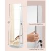 White Jewelry Cabinet Armoire with Freestanding Rotating Mirror