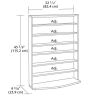Contemporary 6 Shelf Bookcase Multimedia Storage Rack Tower in Brown Finish