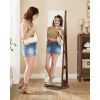 Rustic Brown Wood Jewelry Cabinet Armoire with Rotating Mirror
