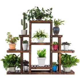 Modern Farmhouse 6 Tier Wooden Bookcase Plant Stand Shelving Unit