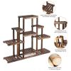Modern Farmhouse 6 Tier Wooden Bookcase Plant Stand Shelving Unit