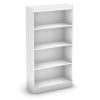White 4 Shelf Bookcase with 2 Adjustable Shelves