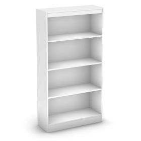 White 4 Shelf Bookcase with 2 Adjustable Shelves