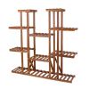 Solid Wood Indoor Outdoor 11 Tier Plant Stand for Patio & Balcony