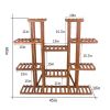 Solid Wood Indoor Outdoor 11 Tier Plant Stand for Patio & Balcony