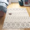6 Ft x 9 Ft Hand Woven Wool Blend Grey Beige Ivory Persian Style Area Rug