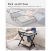 Bamboo Luggage Rack in Brown Wood Finish with Bottom Shelf