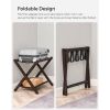 Bamboo Luggage Rack in Brown Wood Finish with Bottom Shelf
