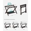 Bamboo Luggage Rack in Brown Wood Finish with Bottom Shelf