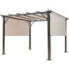 Modern 10 x 10 Ft Heavy-Duty Metal Frame Pergola Gazebo with Beige Canopy