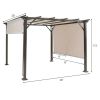Modern 10 x 10 Ft Heavy-Duty Metal Frame Pergola Gazebo with Beige Canopy