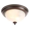 Round 11 Inch Bronze Finish Ceiling Light with Frosted Glass Shade Flush Mount
