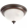 Round 11 Inch Bronze Finish Ceiling Light with Frosted Glass Shade Flush Mount
