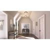 Round 11 Inch Bronze Finish Ceiling Light with Frosted Glass Shade Flush Mount