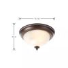 Round 11 Inch Bronze Finish Ceiling Light with Frosted Glass Shade Flush Mount