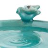Outdoor Turquoise Blue Ceramic Birdbath for Garden & Yard