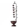 Rustic Bronze Hanging Cups Water Fountain for Patio & Garden