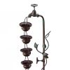 Rustic Bronze Hanging Cups Water Fountain for Patio & Garden