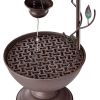 Rustic Bronze Hanging Cups Water Fountain for Patio & Garden