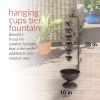 Rustic Bronze Hanging Cups Water Fountain for Patio & Garden