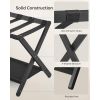 Bamboo Luggage Rack in Black Wood Finish with Lower Storage Shelf