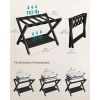 Bamboo Luggage Rack in Black Wood Finish with Lower Storage Shelf