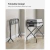 Set of 2 Grey Metal Folding Luggage Racks for Guest Rooms