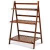Farmhouse 3-Tier Folding Plant Stand & Planter Shelving Unit