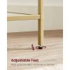 Narrow Gold Metal Frame Glass Shelves Shelving Unit Slim 4 Shelf Bookcase