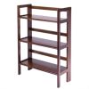 3 Shelf Stackable Folding Bookcase in Distressed Walnut Finish