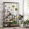 Rustic Industrial Plant Shelf with 10 Hooks for Hanging Planters
