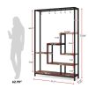 Rustic Industrial Plant Shelf with 10 Hooks for Hanging Planters