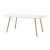 White Top Mid Century Coffee Table with Solid Wood Legs