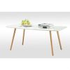 White Top Mid Century Coffee Table with Solid Wood Legs