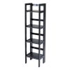 Black 4 Tier Shelf Folding Shelving Unit Bookcase Storage Shelves Tower