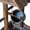 Rustic Wooden Wishing Well Water Fountain for Patio & Garden