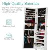 White Freestanding Mirror and Jewelry Organizer Armoire Cabinet