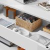 Lift Top Coffee Table Laptop Desk TV Tray in White Wood Finish