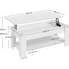 Lift Top Coffee Table Laptop Desk TV Tray in White Wood Finish
