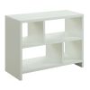 White 2 Shelf Modern Bookcase Console Table
